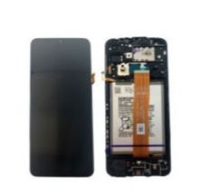 Genuine Samsung Galaxy A12 (SM-A125F) Complete lcd with touchpad, frame and battery in black - Part No: GH82-24708A