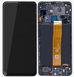 Genuine Samsung Galaxy A12 (SM-A125F) Complete lcd with touchpad and frame in black Without Battery - Part No: GH82-24490A/24491A