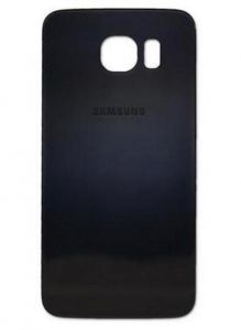 Genuine Samsung Galaxy S6 G920F Black Glass Rear Battery Cover with Adhesive - GH82-09549A
