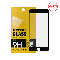 iPhone 8P/7P/6P/6SP Matte Screen Protector Tempered Glass (2.5D) (BLACK)