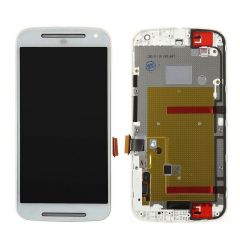 Motorola Moto G2 LCD White With Frame OEM - 5507011153426