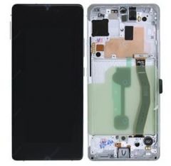 Genuine Samsung S10 Lite (SM-G770F) White Complete lcd and touchpad with frame - Part no: GH82-21672B