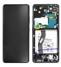 Genuine Samsung Galaxy S21 Ultra 5G (G998) Complete lcd with frame,  in Phantom Black - Part no: GH82-24591A