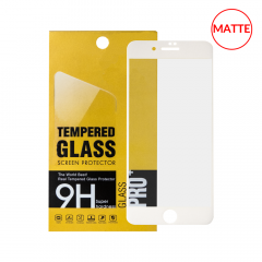 iPhone 8P/7P/6P Matte Screen Protector Tempered Glass (2.5D) (WHITE)