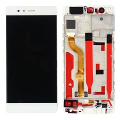 Huawei P9  LCD Screen & Digitizer With Frame White/Silver OEM - 400063